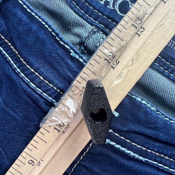 Grace In LA Jeans Women Plus 42x31* P Straight High Rise Blue Faded Denim Tag 22 - Picture 15 of 16